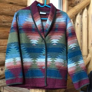 Coldwater Creek Multicolor Patterned Cardigan